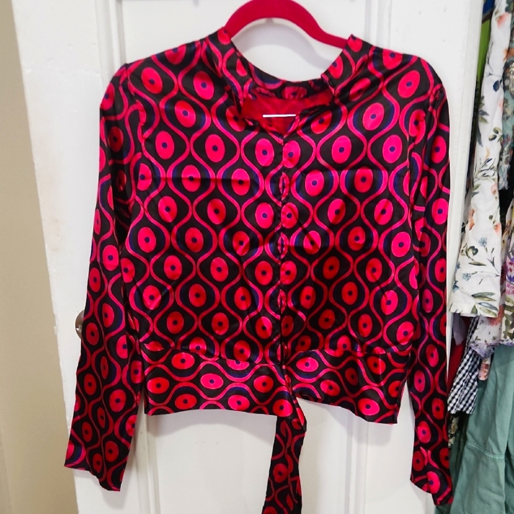 Stylish Red and Black Women's Top